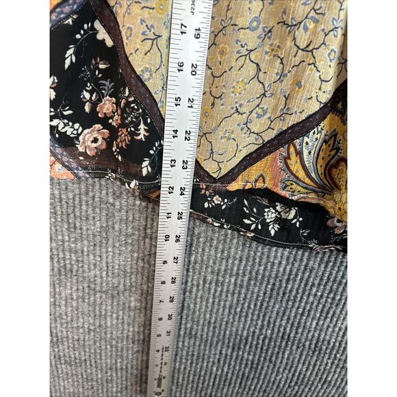 American Eagle Womens Blouse Size Small Patchwork Floral Bohemian Multi Color - Picture 10 of 10